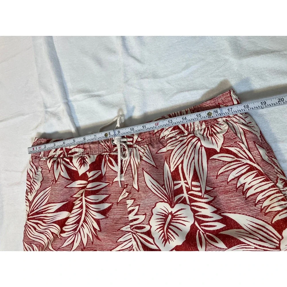Janie and Jack Reyn Spooner Men XL Kipuka Swim Trunks Red Hawaiian Tropical NWOT